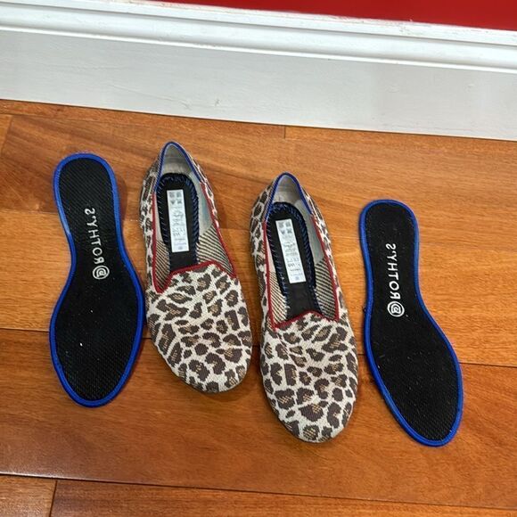 Rothys Mocha Spot Animal Leopard Print Round Toe Flat Shoe‎ Loafers Size 8 main image 6